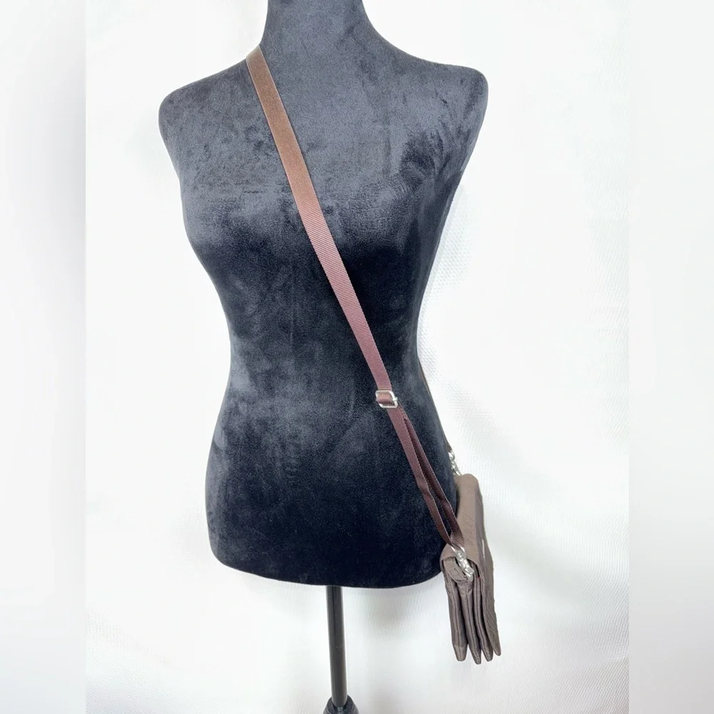 Baggalini Divide Brown Small Crossbody Purse Flap Magnetic Closure